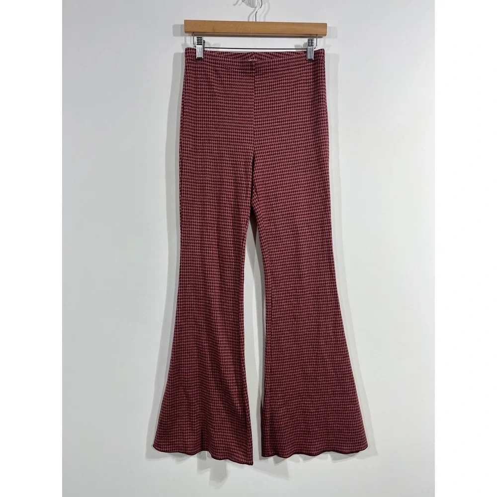 Aerie Houndstooth‎ Retro Flare Leggings Academia 70s Bell Bottoms Womens Small